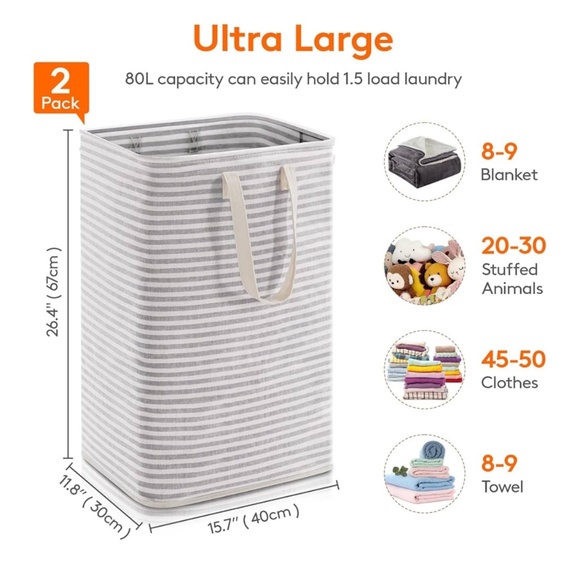 Large Collapsible Laundry Hamper - New without tags - Picture 1 of 3